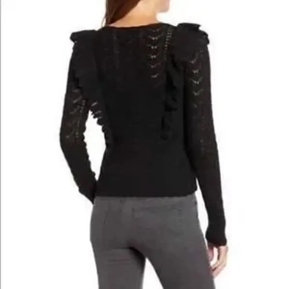 Rachel Parcell Pointelle Ruffle Sweater - Picture 2 of 8